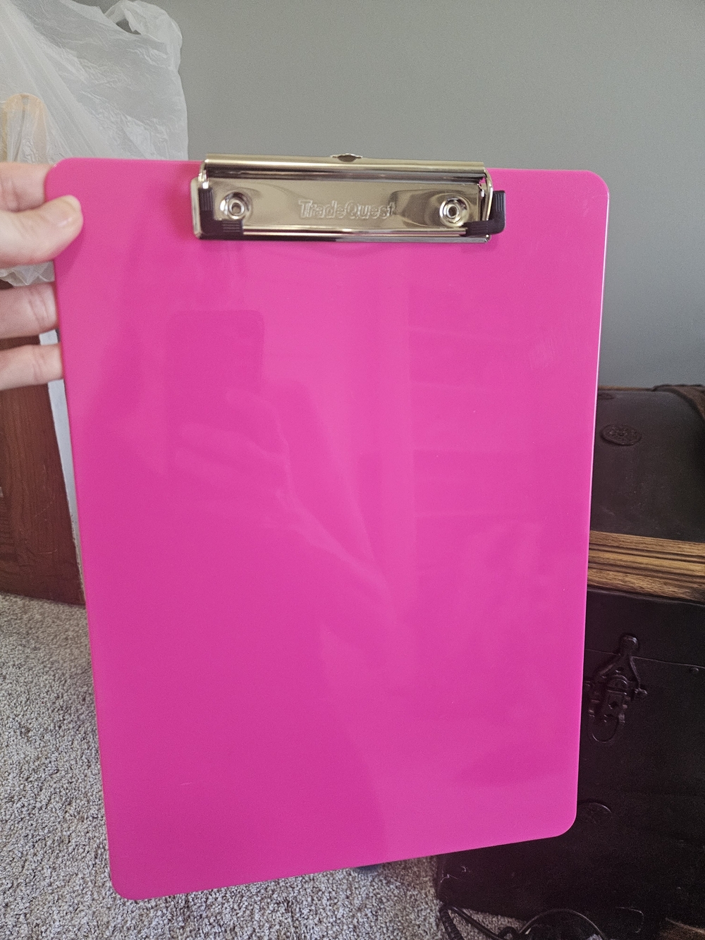 Hot Pink Clipboards with Silver Clip X 6